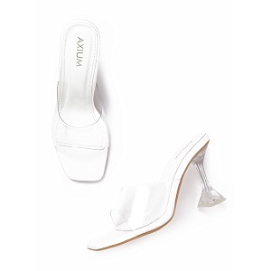 AXIUM Transparent Clear Hourglass Heels 3.5Inch