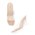 AXIUM Transparent Clear Hourglass Heels 3.5Inch