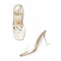 AXIUM Transparent Clear Hourglass Heels 3.5Inch