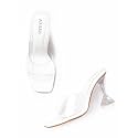 AXIUM Transparent Clear Hourglass Heels 3.5Inch
