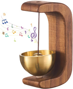 axleton beech wooden door chime with brass bell dopamine magnetic doorbell for home shop wireless door chime
