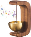 AXLETON Beech Wooden Door Chime with Brass Bell Dopamine Magnetic Doorbell for Home Shop Wireless Door Chime
