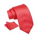 Axlon Men's Solid Micofiber Formal Tie Necktie with Pocket Square Set for Men (40 Colors) (AXSOLID_PN1)