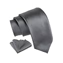 Axlon Men's Solid Micofiber Formal Tie Necktie with Pocket Square Set for Men (40 Colors) (AXSOLID_PN1)