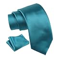 Axlon Tie for Men – Plaid Silk Neck Ties Set with Cufflinks Flower Pin, Pocket Square &amp; Black Gift Box, Combo Necktie Sets for Office Wear, Formal Suits &amp; Weddings (0, AXSOLID_PN1)