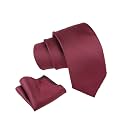 Axlon Tie for Men – Plaid Silk Neck Ties Set with Cufflinks Flower Pin, Pocket Square &amp; Black Gift Box, Combo Necktie Sets for Office Wear, Formal Suits &amp; Weddings (0, AXSOLID_PN1)