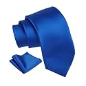 Axlon Men's Solid Micofiber Formal Tie Necktie with Pocket Square Set for Men (40 Colors) (AXSOLID_PN1)