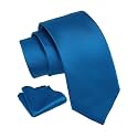 Axlon Men's Solid Micofiber Formal Tie Necktie with Pocket Square Set for Men (40 Colors) (AXSOLID_PN1)