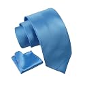Axlon Tie for Men – Plaid Silk Neck Ties Set with Cufflinks Flower Pin, Pocket Square &amp; Black Gift Box, Combo Necktie Sets for Office Wear, Formal Suits &amp; Weddings (0, AXSOLID_PN1)
