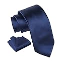 Axlon Men's Solid Micofiber Formal Tie Necktie with Pocket Square Set for Men (40 Colors) (AXSOLID_PN1)