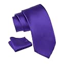 Axlon Men's Solid Micofiber Formal Tie Necktie with Pocket Square Set for Men (40 Colors) (AXSOLID_PN1)