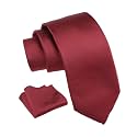 Axlon Tie for Men – Plaid Silk Neck Ties Set with Cufflinks Flower Pin, Pocket Square &amp; Black Gift Box, Combo Necktie Sets for Office Wear, Formal Suits &amp; Weddings (0, AXSOLID_PN1)
