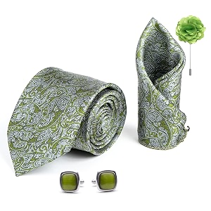 axlon tie for men  paisley silk neck ties set with cufflinks flower pin pocket square amp black gift box combo necktie sets for office wear formal suits amp weddings 0 axparrx