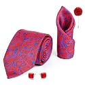Axlon Tie for Men – Paisley Silk Neck Ties Set with Cufflinks Flower Pin, Pocket Square &amp; Black Gift Box, Combo Necktie Sets for Office Wear, Formal Suits &amp; Weddings (0, AXPARRX)