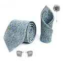 Axlon Tie for Men – Paisley Silk Neck Ties Set with Cufflinks Flower Pin, Pocket Square &amp; Black Gift Box, Combo Necktie Sets for Office Wear, Formal Suits &amp; Weddings (0, AXPARRX)