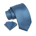 Axlon Tie for Men – Plaid Silk Neck Ties Set with Cufflinks Flower Pin, Pocket Square &amp; Black Gift Box, Combo Necktie Sets for Office Wear, Formal Suits &amp; Weddings (0, AXSOLID_PN1)