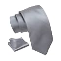 Axlon Tie for Men – Plaid Silk Neck Ties Set with Cufflinks Flower Pin, Pocket Square &amp; Black Gift Box, Combo Necktie Sets for Office Wear, Formal Suits &amp; Weddings (0, AXSOLID_PN1)