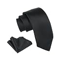 Axlon Tie for Men – Plaid Silk Neck Ties Set with Cufflinks Flower Pin, Pocket Square &amp; Black Gift Box, Combo Necktie Sets for Office Wear, Formal Suits &amp; Weddings (0, AXSOLID_PN1)