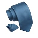 Axlon Tie for Men – Plaid Silk Neck Ties Set with Cufflinks Flower Pin, Pocket Square &amp; Black Gift Box, Combo Necktie Sets for Office Wear, Formal Suits &amp; Weddings (0, AXSOLID_PN1)