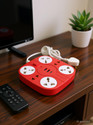 Axmon Extension Cord with 2 USB Charging Ports and 6 Socket - 10 Amp Heavy Duty Multiplug Extension Board for Multiple Devices Smartphone Tablet Laptop Computer - Red 10 A Six Pin Socket