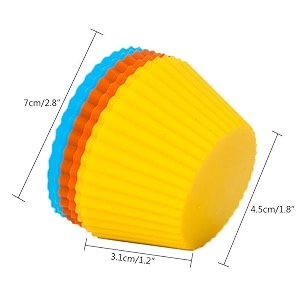 axn non-stick silicone bakeware baking cake moulds - perfect for cup cakes muffins multicolor 6 pices multicolour