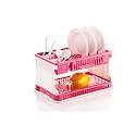 AXN Plastic Kitchen Organizer Rack with Water Storing Tray (Pink)