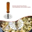 AXN Vegetable/Potato/Pav Bhaji Masher with Wooden Handle - Wooden Handle