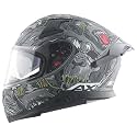 Axor Apex Ascetic Motorcycle Helmet | Triple Certified (ISI/DOT/ECE) | Bold Monkey Graphic, Anti-Scratch Visor, Lightweight &amp; Safe Design for Street and Touring Riders- Red Grey, Size: 2XL