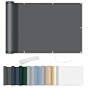 AXT SHADE Balcony Privacy Screen 90 x 500 cm Waterproof Balcony Privacy Protection Opaque Windproof with Holes and Cable Ties for Outdoor Patio Anthracite