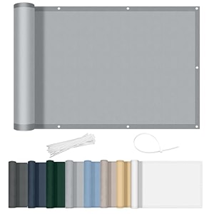 axt shade privacy screen balcony 100 x 800 cm waterproof concealment balcony wind and uv protection with cable ties for outdoor terrace-anthracite