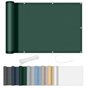axt shade privacy screen balcony 100 x 200 cm waterproof concealment balcony wind and uv protection with cable ties for outdoor terrace - taupe grey