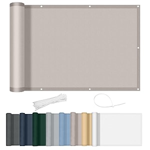 axt shade privacy screen balcony 100 x 800 cm waterproof concealment balcony wind and uv protection with cable ties for outdoor terrace-anthracite