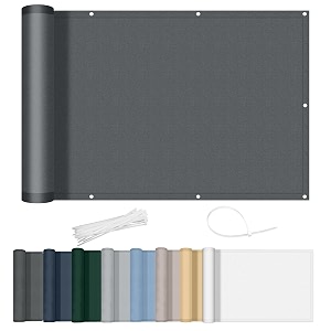 axt shade privacy screen balcony 80 x 800 cm waterproof concealment balcony wind and uv protection with cable ties for outdoor terrace-anthracite