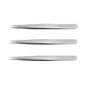 Set of 3 Non-Magnetic Stainless Steel Tweezers - Heavy Duty for Electronic Repair/Personal Care/Mobile/Gadget/Laptop Repair and Jewelry Repair- Straight