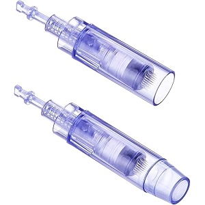 mym derma pen micro needle cartridge for ultima a1a6m5m7n2 derma pen replacement 1236 and nano round microneedle therapy system blue 36 pack of 20