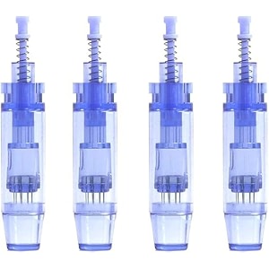 mym derma pen micro needle cartridge for ultima a1a6m5m7n2 derma pen replacement 1236 and nano round microneedle therapy system blue 12 pack of 20