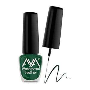 aya waterproof eyeliner quick drying smudge proof long lasting amp waterproof metallic liquid color eyeliner for eye makeup green 5 ml - r