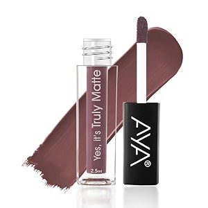 aya matte liquid lipstick 01 cool nude 25 ml  smooth creamy texture  waterproof  smudge proof  toxic free  vegan  hydrating moisturising amp lightweight