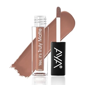 aya yes it39s truly matte liquid lipstick 08 caramel latte 25 ml  long lasting  waterproof  kiss proof  enriched with jojoba oil shea butter almond oil vitamin e spf