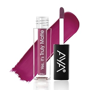 aya yes it39s truly matte liquid lipstick 05 forbidden fueshia 25 ml  long lasting  waterproof  kiss proof  enriched with jojoba oil shea butter almond oil vitamin e spf
