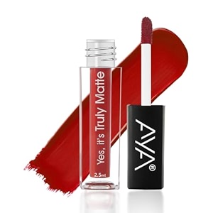 aya yes it39s truly matte liquid lipstick 03 love with red 25 ml  long lasting  waterproof  kiss proof  enriched with jojoba oil shea butter almond oil vitamin e spf