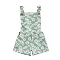 Ayalinggo Toddler Baby Girl Sunflower Print Overalls Shorts with Pocket Suspender Trousers Cute Summer Clothing Outfit