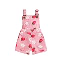 Ayalinggo Toddler Baby Girl Sunflower Print Overalls Shorts with Pocket Suspender Trousers Cute Summer Clothing Outfit