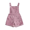 Ayalinggo Toddler Baby Girl Sunflower Print Overalls Shorts with Pocket Suspender Trousers Cute Summer Clothing Outfit