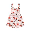 Ayalinggo Toddler Baby Girl Sunflower Print Overalls Shorts with Pocket Suspender Trousers Cute Summer Clothing Outfit