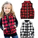 Ayalinggo Toddler Baby Girls Boys Winter Warm Vest Clothes Buffalo Plaid Christmas Jacket Kids Puffer Quilted Gilet Coat