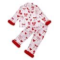 Ayalinggo Toddler Kids Girl Christmas Pajamas Baby Green Satin Silk Button Down Shirts Jammies Xmas Matching Pjs Outfits