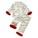 Ayalinggo Toddler Kids Girl Christmas Pajamas Baby Green Satin Silk Button Down Shirts Jammies Xmas Matching Pjs Outfits