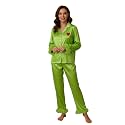 Ayalinggo Toddler Kids Girl Christmas Pajamas Baby Green Satin Silk Button Down Shirts Jammies Xmas Matching Pjs Outfits
