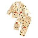 Ayalinggo Toddlers Halloween Pajamas Baby Kids Boy Girl Pumpkin Pajama Set Ghost Pjs Jammies Button Down Lounge Sleepwear